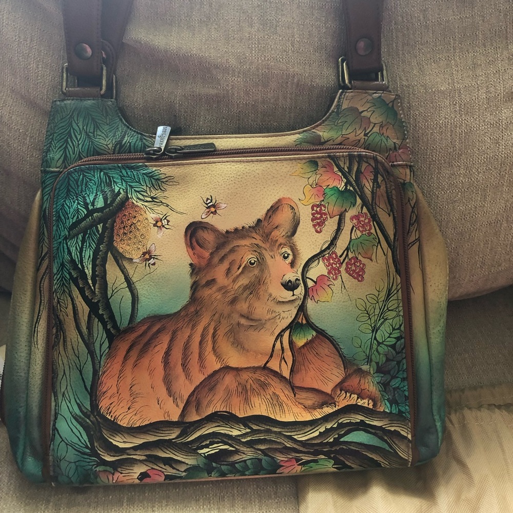 Beautiful hand painted Anuschka bag